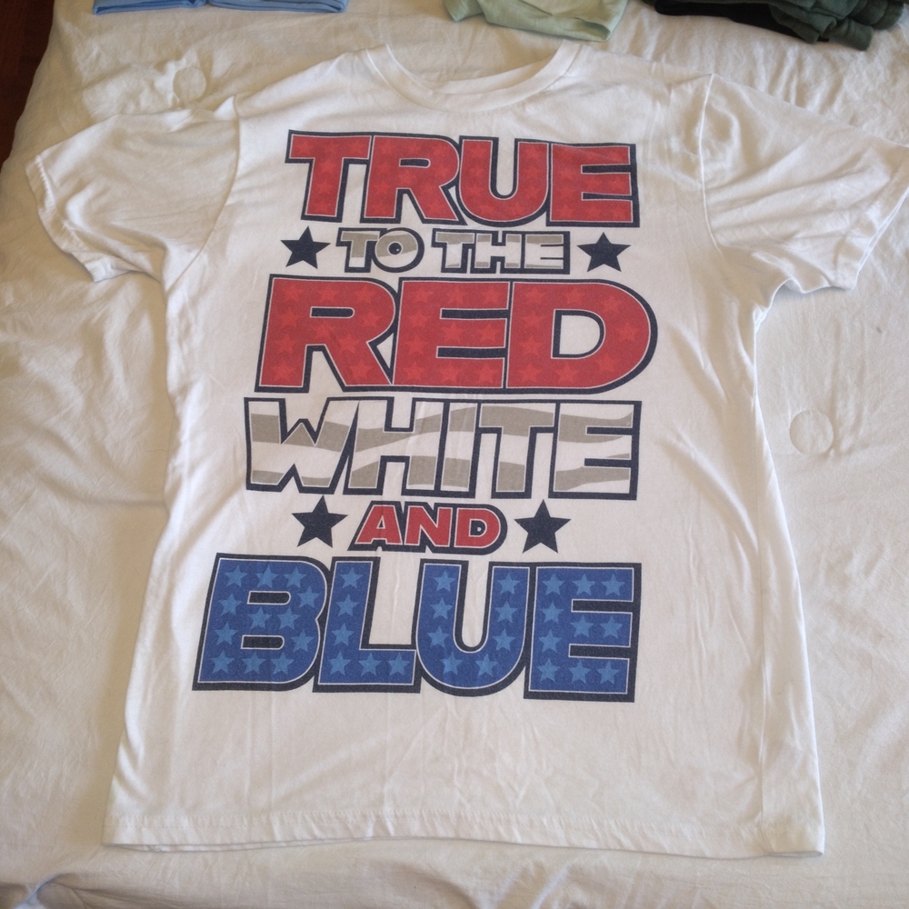 True to the Red White and Blue Graphic Tee - Patriotic Print
